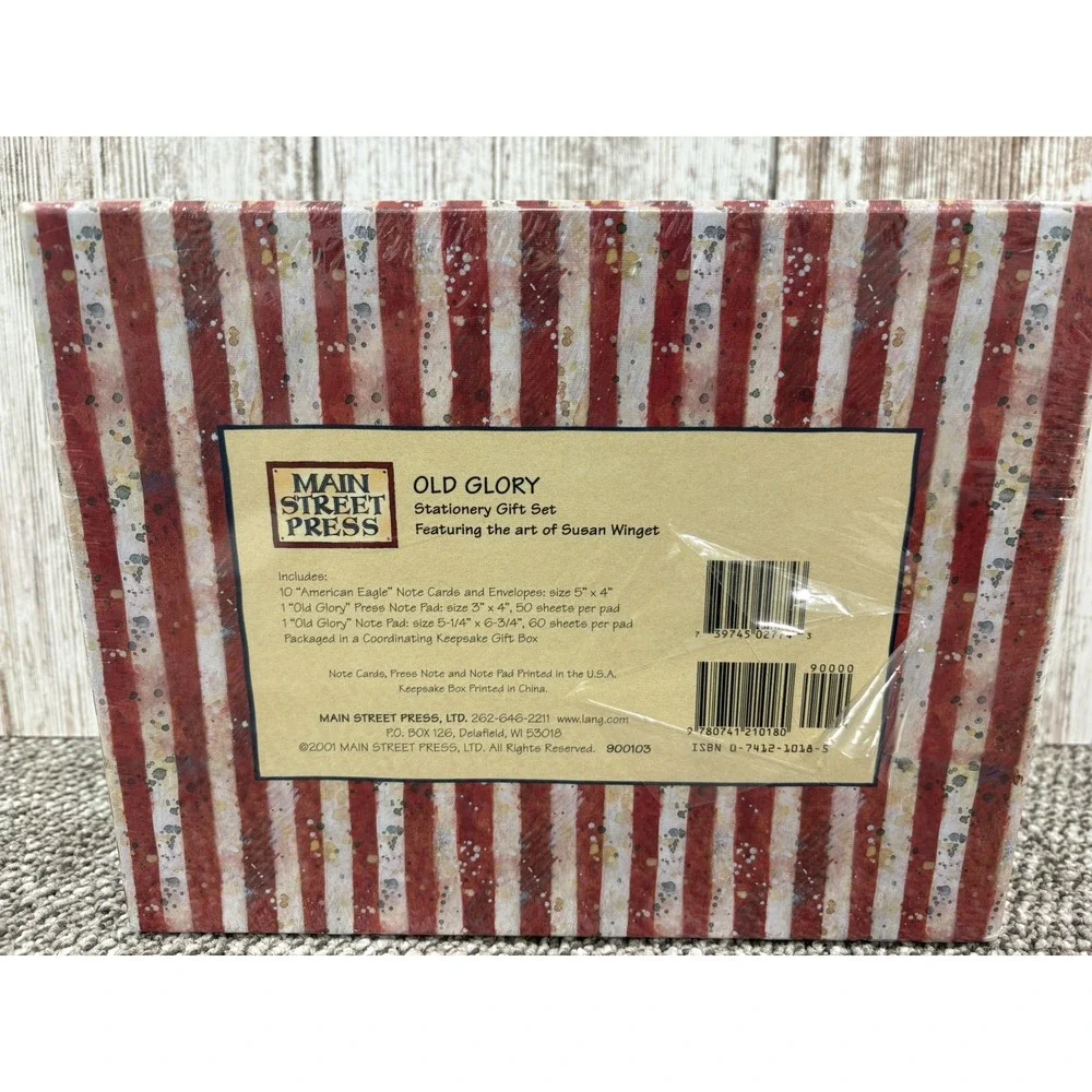 Vtg Main Street Press Boxed Stationary gift Set Patriotic OLD GLORY. NEW